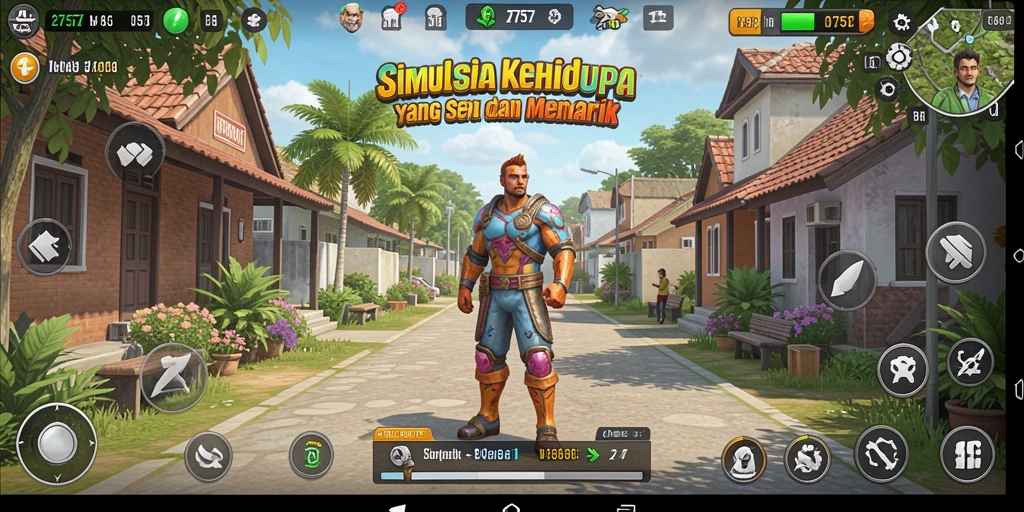 Tampilan gameplay menarik dari 2757 dengan berbagai aktivitas simulasi.