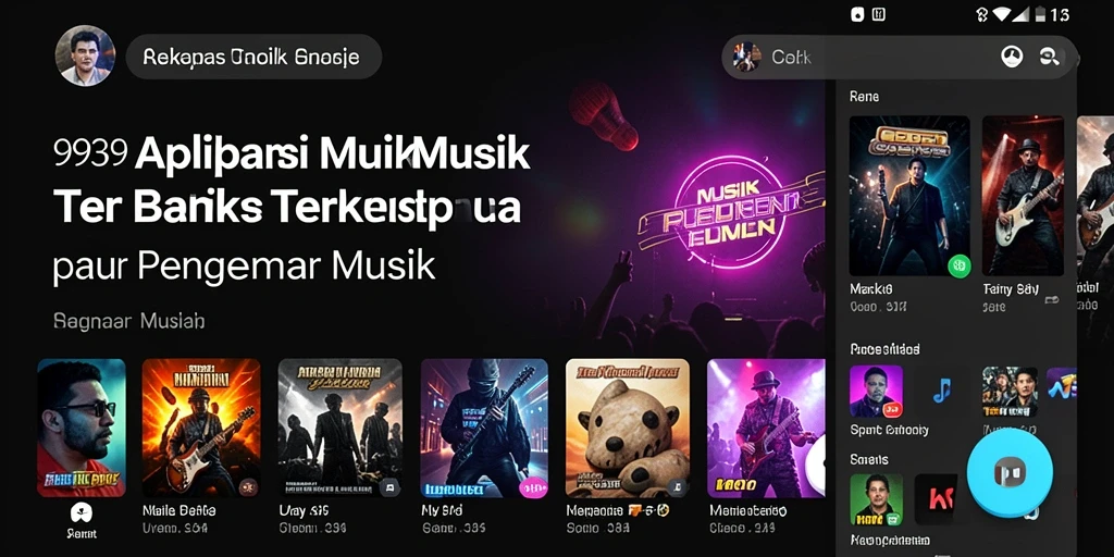 Tampilan antarmuka aplikasi 9939 dengan fitur interaktif musik.