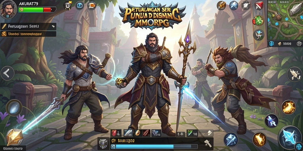 Tampilan epic gameplay dalam <strong>AKURAT79</strong>, dunia MMORPG yang luas.