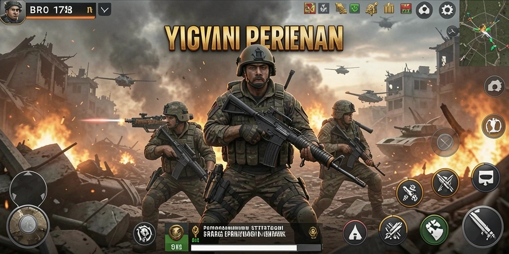 Tampilan screenshot BRO178 menampilkan aksi pertempuran yang mendebarkan.