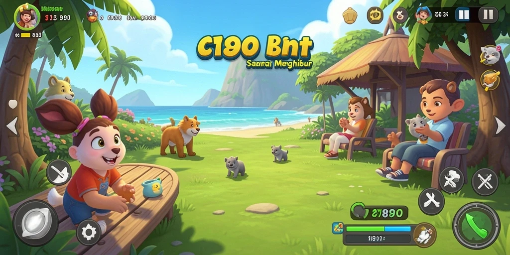 Screenshot C7890 menunjukkan momen gameplay yang seru dan santai.