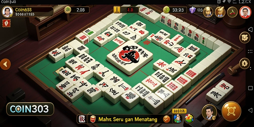 Screenshot gameplay COIN303 yang menunjukkan keseruan permainan Mahjong.