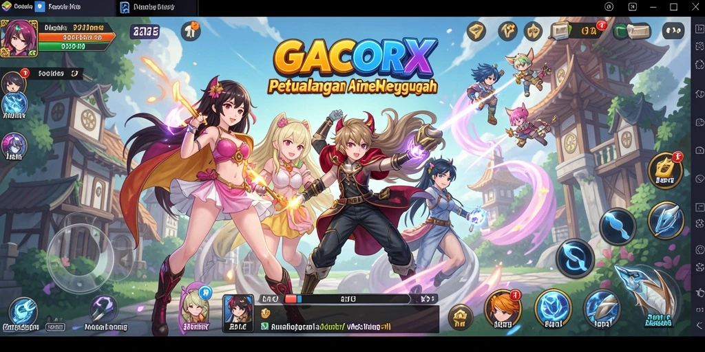 Tampilan gameplay menakjubkan dari GACORX dengan karakter anime.