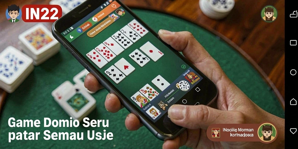Tampilan gameplay seru dari permainan Domino IN22.