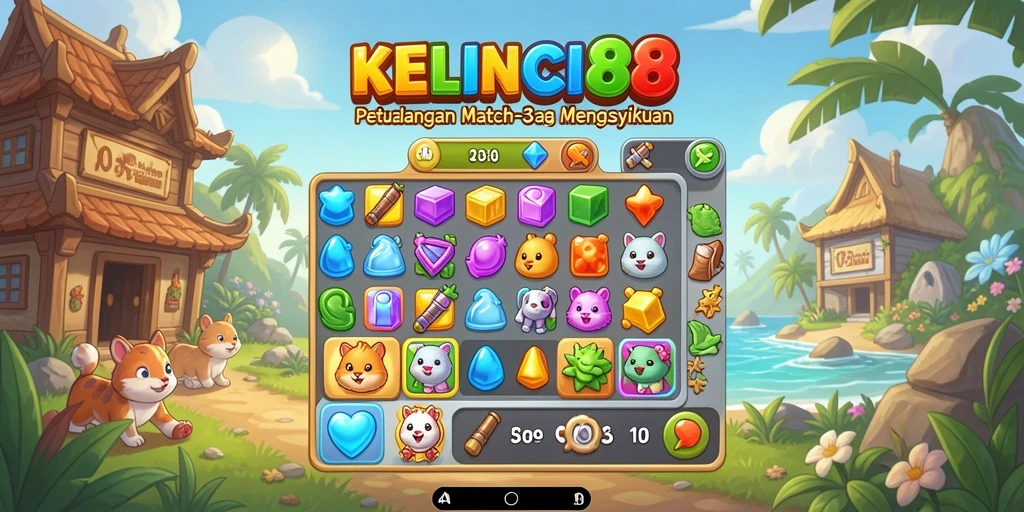 Gameplay seru KELINCI88 dengan elemen Match-3 yang menyenangkan.