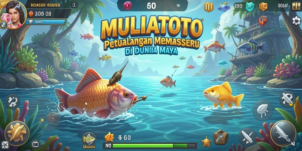 Screenshot gameplay MULIATOTO dengan pengalaman memancing yang seru.
