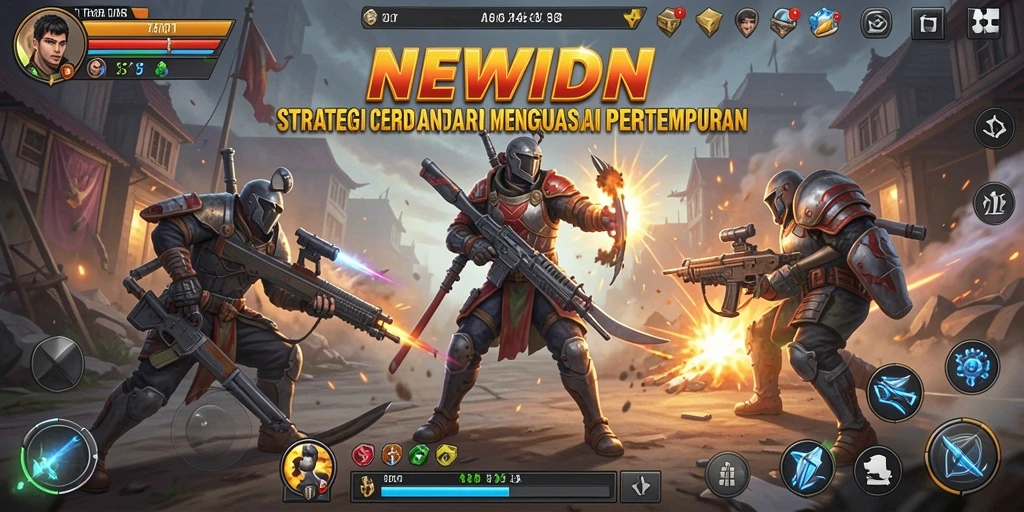 Tangkapan layar gameplay strategis yang intens dari NEWIDN.