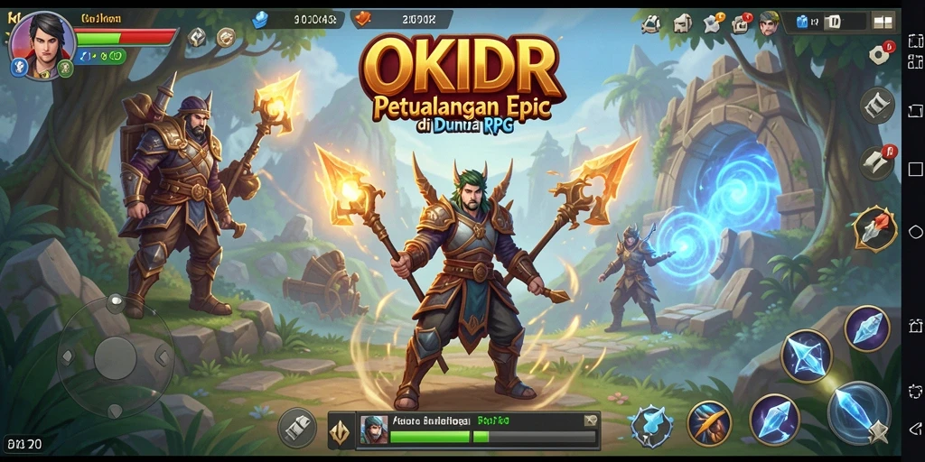 Tangkapan layar menampilkan aksi seru dalam gameplay RPG OKIDR.