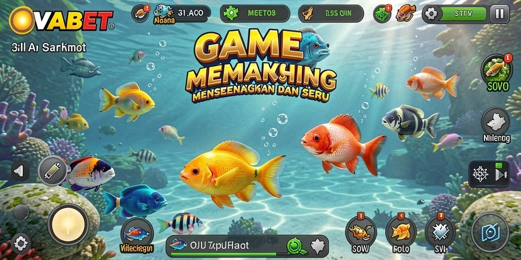 Screenshot gameplay OVABET dengan aksi memancing yang seru dan mendebarkan.