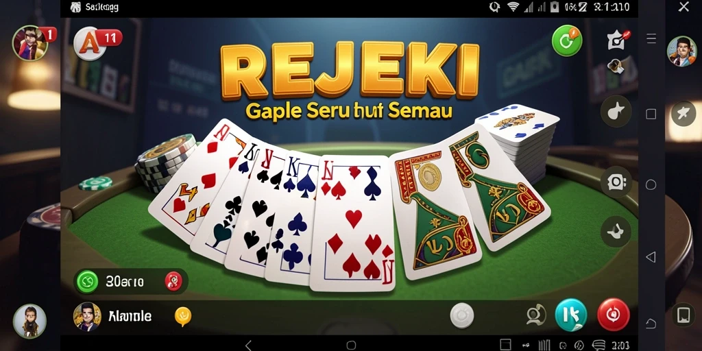Tampilan gameplay REJEKI yang menarik dan seru saat bermain Gaple.