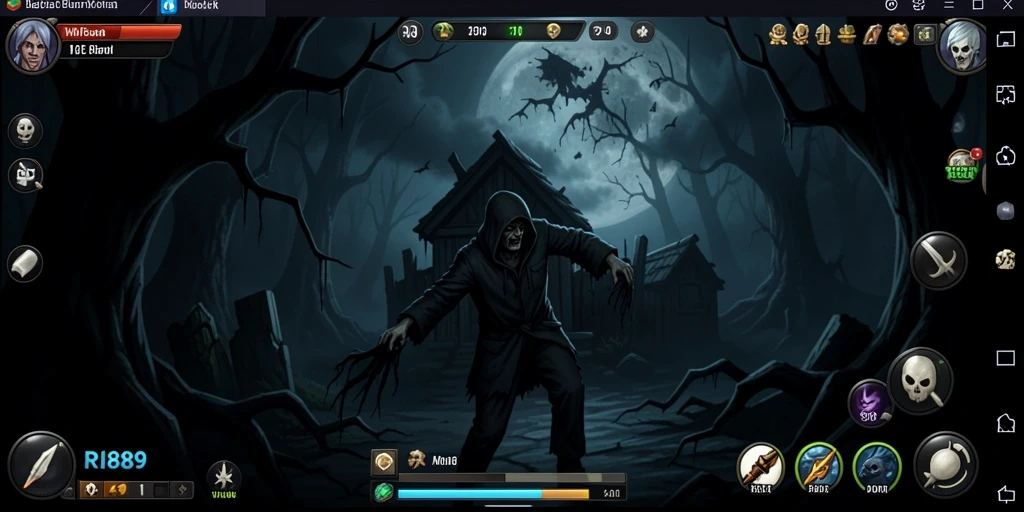 Tampilan gameplay mengerikan saat menjelajahi kegelapan.
