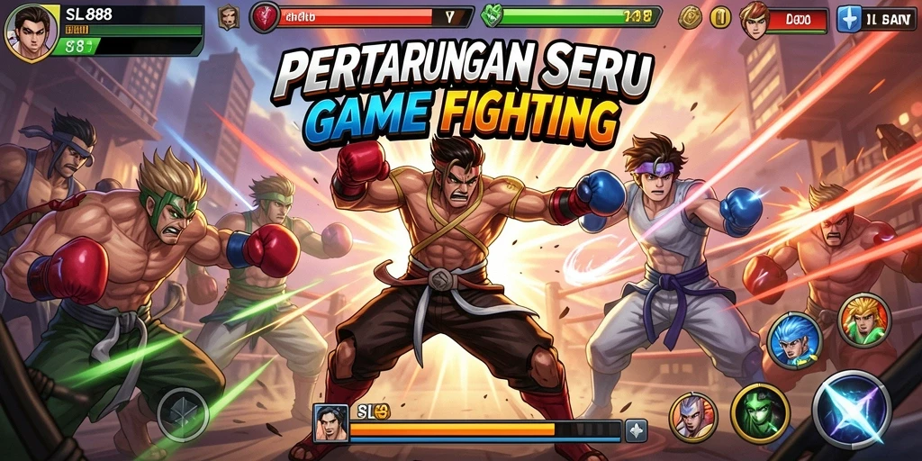 Tampilan gameplay SL888 yang menegangkan dengan pertarungan seru.